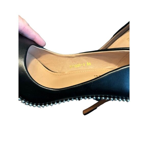 Blacktree Black Pearl Embellished Stiletto Heels sz 8 womens - Picture 10 of 14